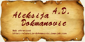 Aleksija Dokmanović vizit kartica
